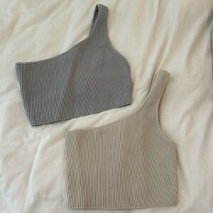 Aritzia 1 shoulder cropped sculpt tops bundle size small